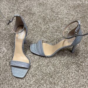 Vince Camuto Light Blue Croc-Embossed Heels